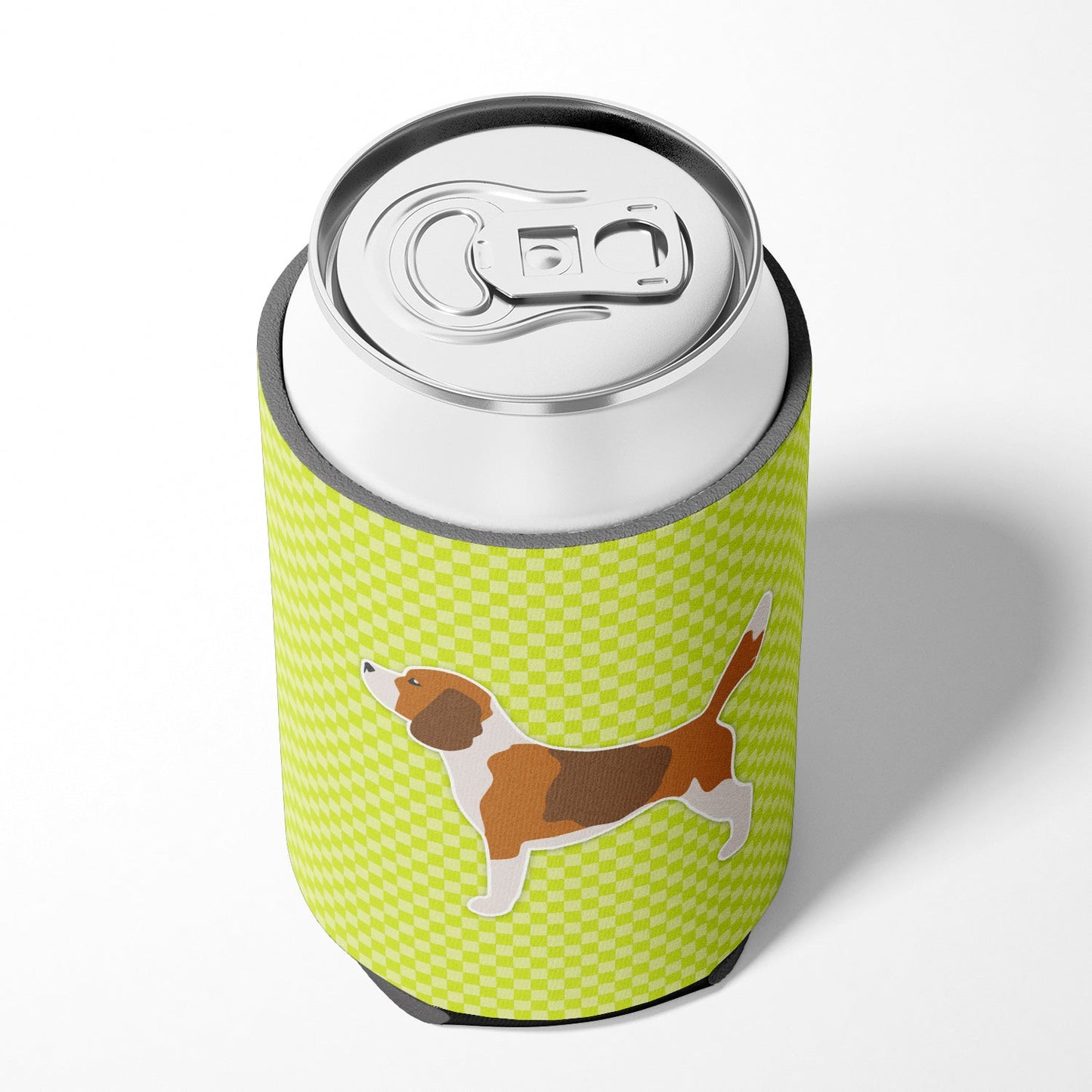 Beagle Checkerboard Green Can or Bottle Hugger BB3810CC
