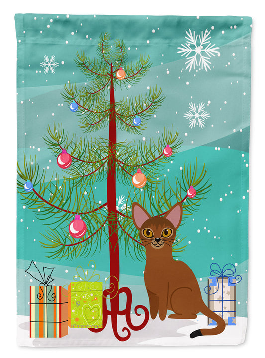 Abyssinian Cat Merry Christmas Tree Garden Flag - Outdoor Decorative Yard Flag BB4411GF