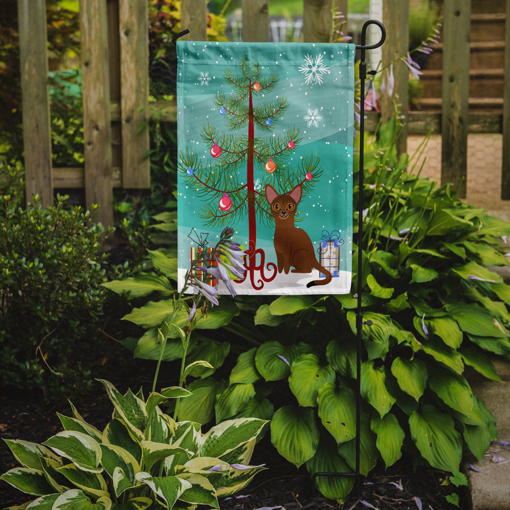 Abyssinian Cat Merry Christmas Tree Garden Flag - Outdoor Decorative Yard Flag BB4411GF