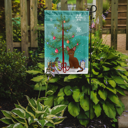 Abyssinian Cat Merry Christmas Tree Garden Flag - Outdoor Decorative Yard Flag BB4411GF