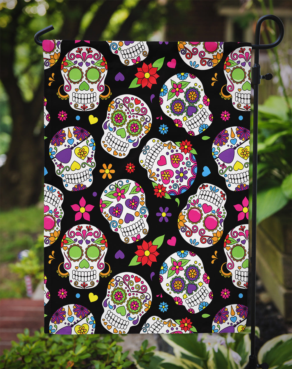 Day of the Dead Black Garden Flag - Outdoor Decorative Yard Flag BB5116GF