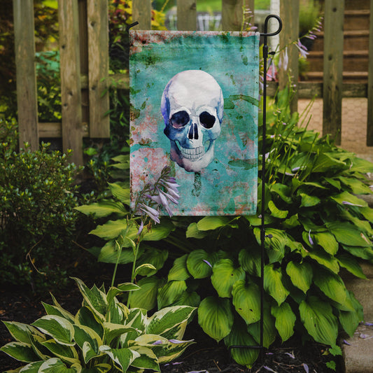 Day of the Dead Teal Skull Garden Flag - Outdoor Decorative Yard Flag BB5123GF