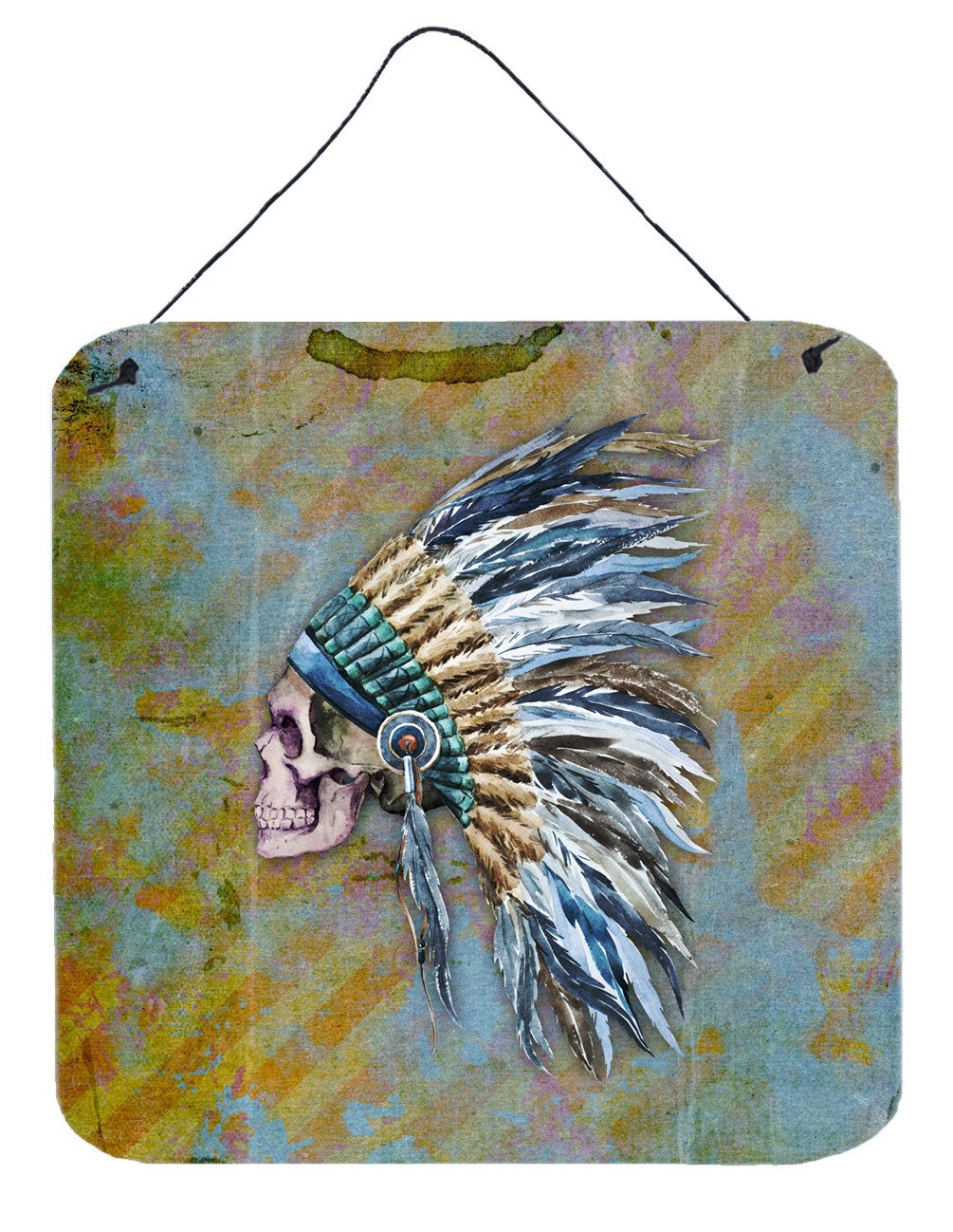 Day of the Dead Indian Chief Skull Wall or Door Hanging Prints BB5128DS66