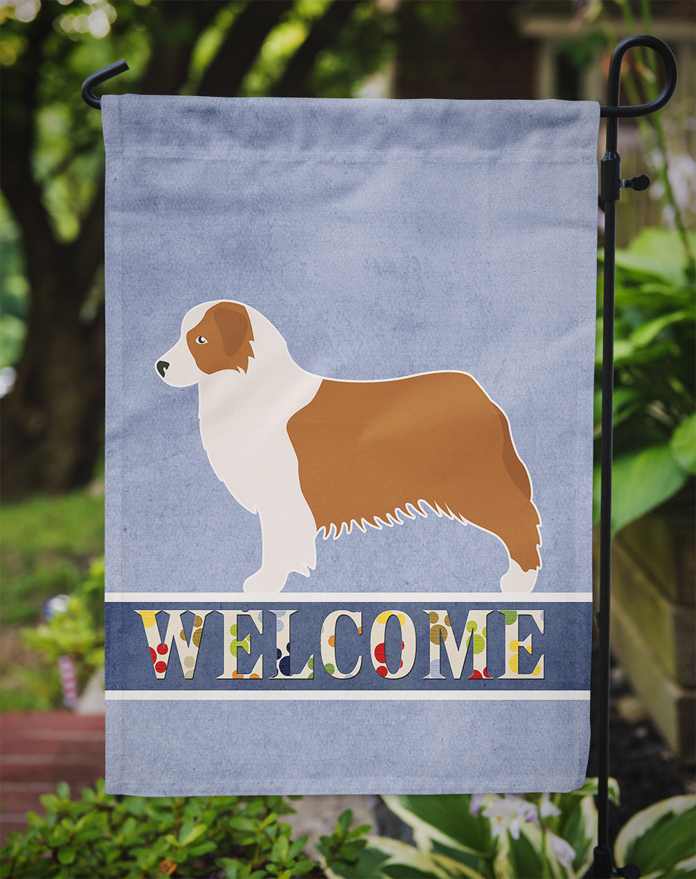Australian Shepherd Dog Welcome Garden Flag - Outdoor Decorative Yard Flag BB5537GF