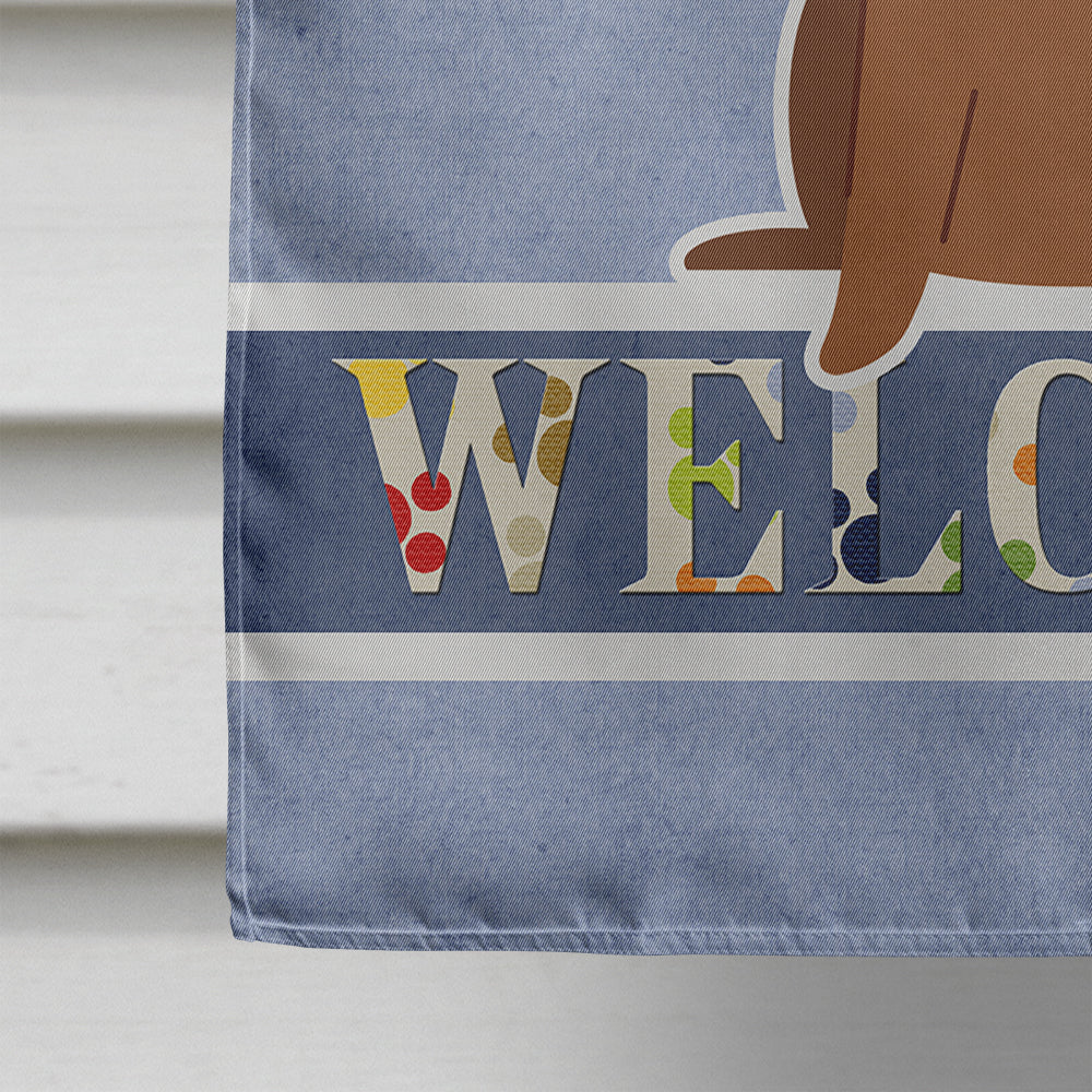 Dachshund Red Brown Welcome Flag Canvas House Size BB5711CHF