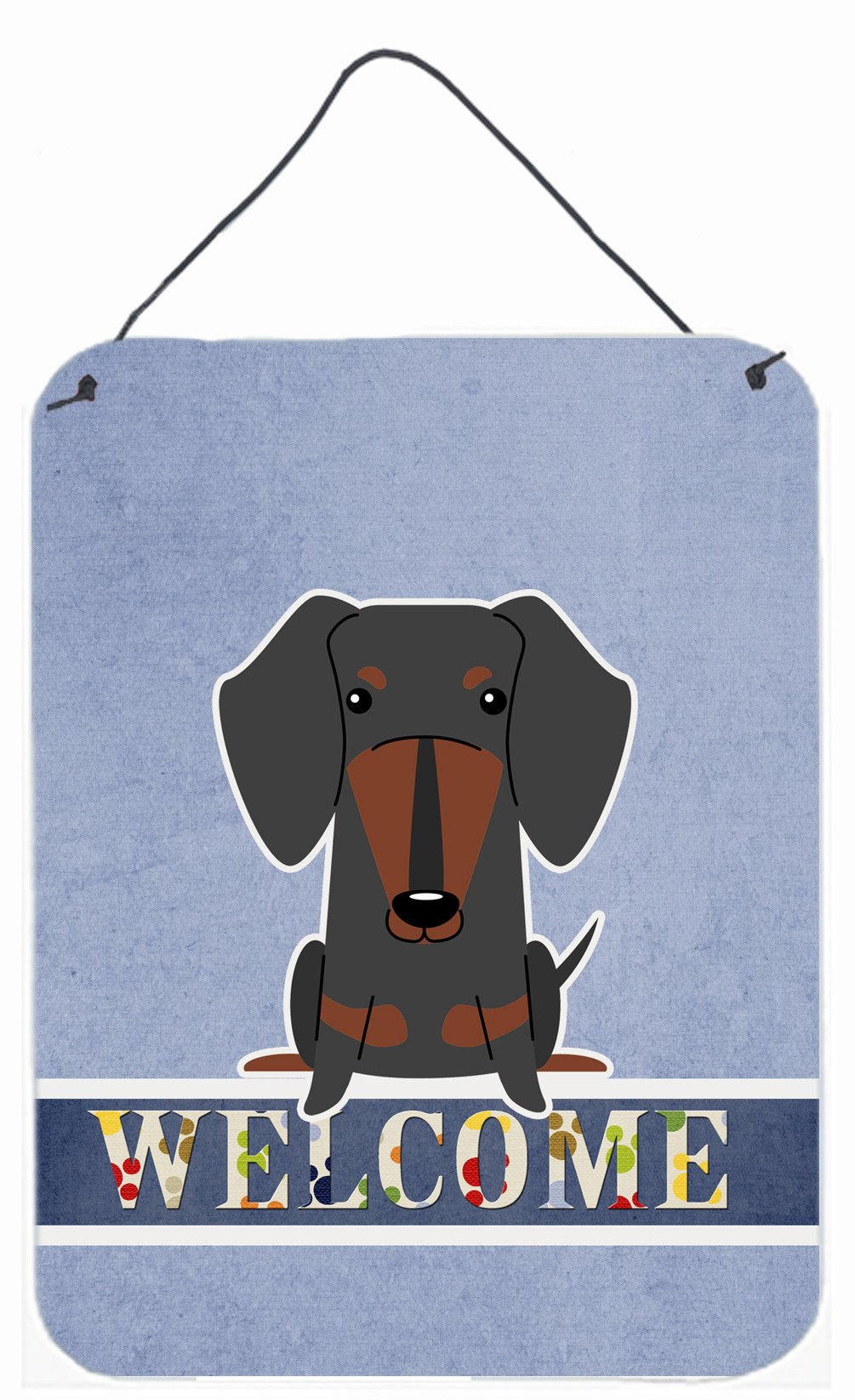 Dachshund Black Tan Welcome Wall or Door Hanging Prints BB5713DS1216