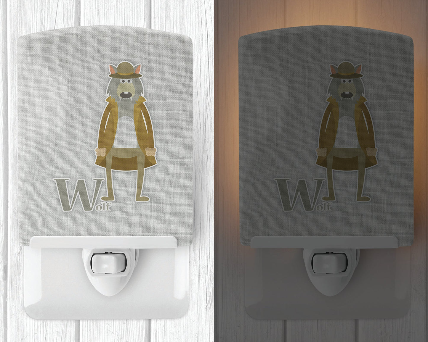 Alphabet W for Wolf Ceramic Night Light BB5748CNL