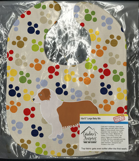 Australian Shepherd Dog Pawprints Baby Bib BB6338BIB