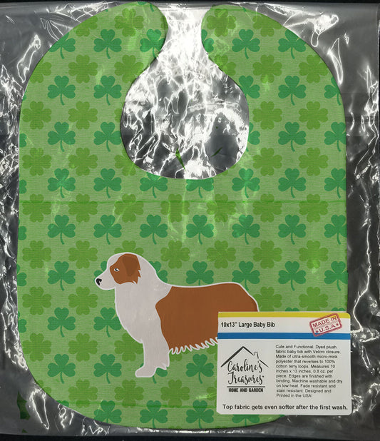 Australian Shepherd Dog Shamrocks Baby Bib BB6438BIB