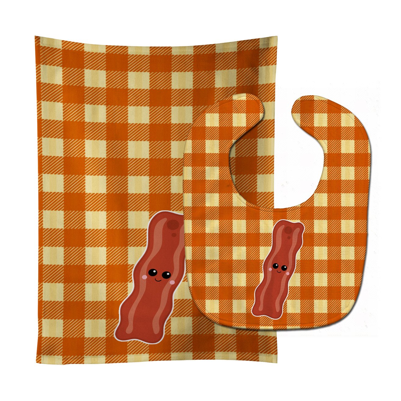 Bacon Face Baby Bib & Burp Cloth BB7043STBU