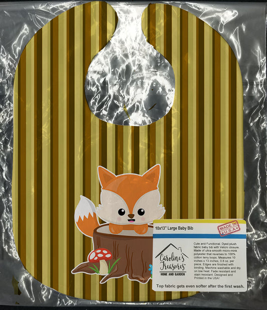 Baby Fox Tree Stripes Baby Bib BB7088BIB
