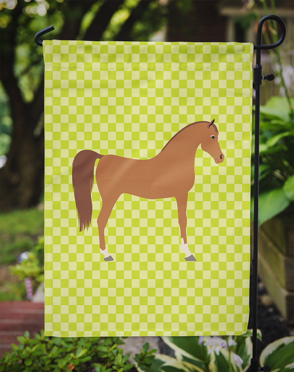 Arabian Horse Green Garden Flag - Outdoor Decorative Yard Flag