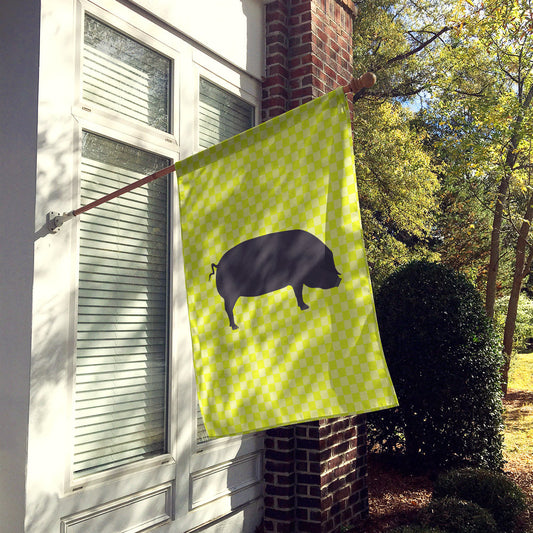 Devon Large Black Pig Green Flag Canvas House Size BB7757CHF