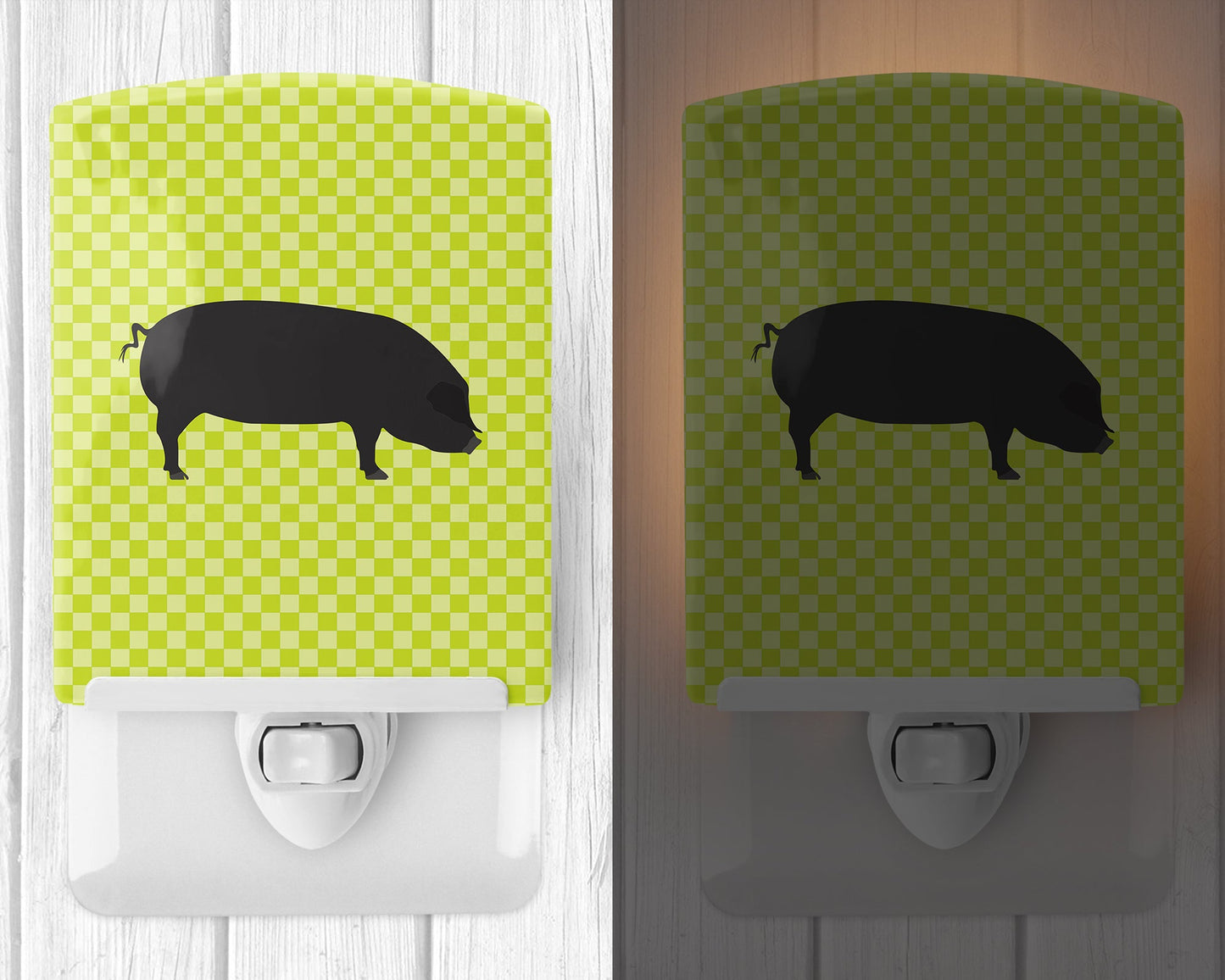 Devon Large Black Pig Green Ceramic Night Light BB7757CNL