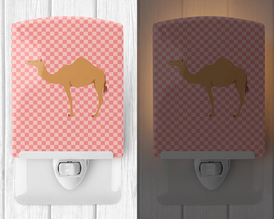 Arabian Camel Dromedary Pink Check Ceramic Night Light BB7817CNL