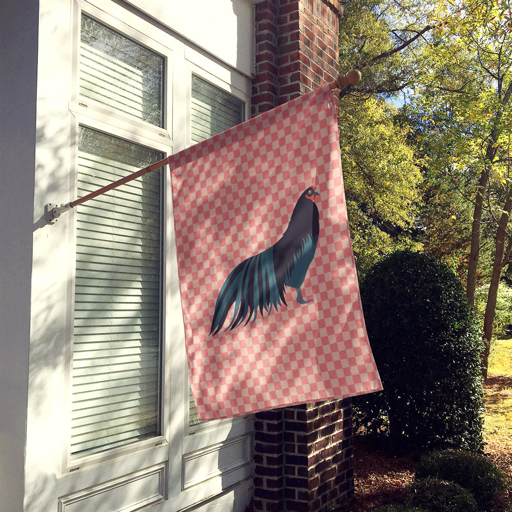 Sumatra Chicken Pink Check Flag Canvas House Size BB7833CHF