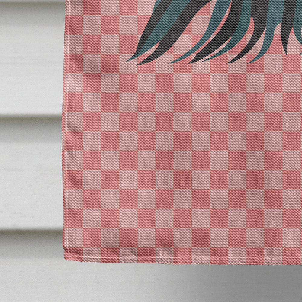 Sumatra Chicken Pink Check Flag Canvas House Size BB7833CHF