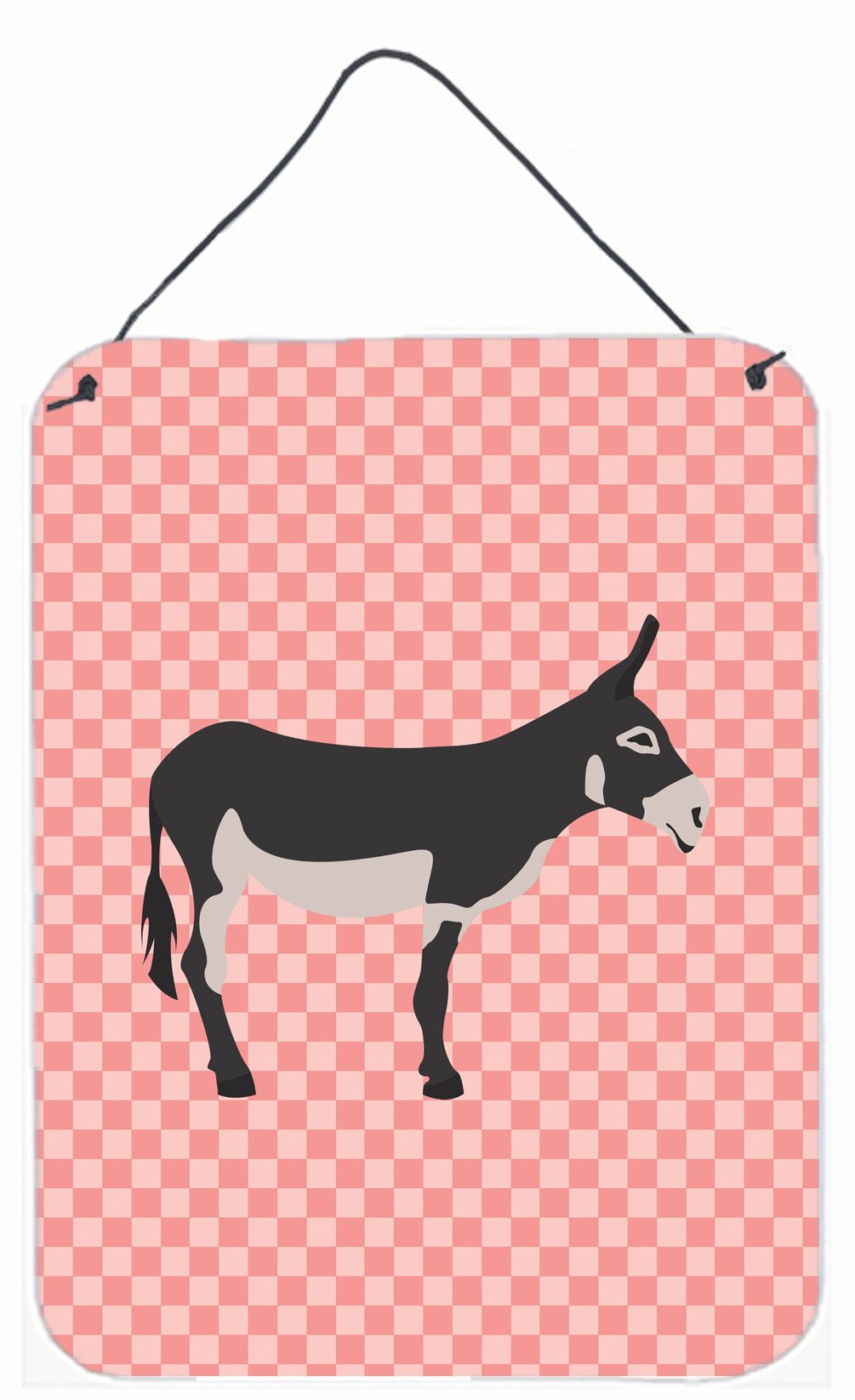 American Mammoth Jack Donkey Pink Check Wall or Door Hanging Prints BB7844DS1216