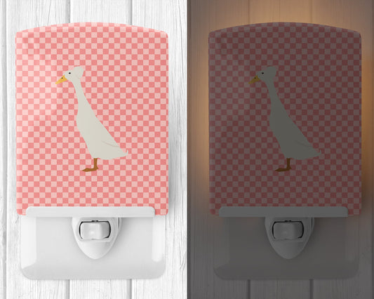 Bali Duck Pink Check Ceramic Night Light BB7859CNL