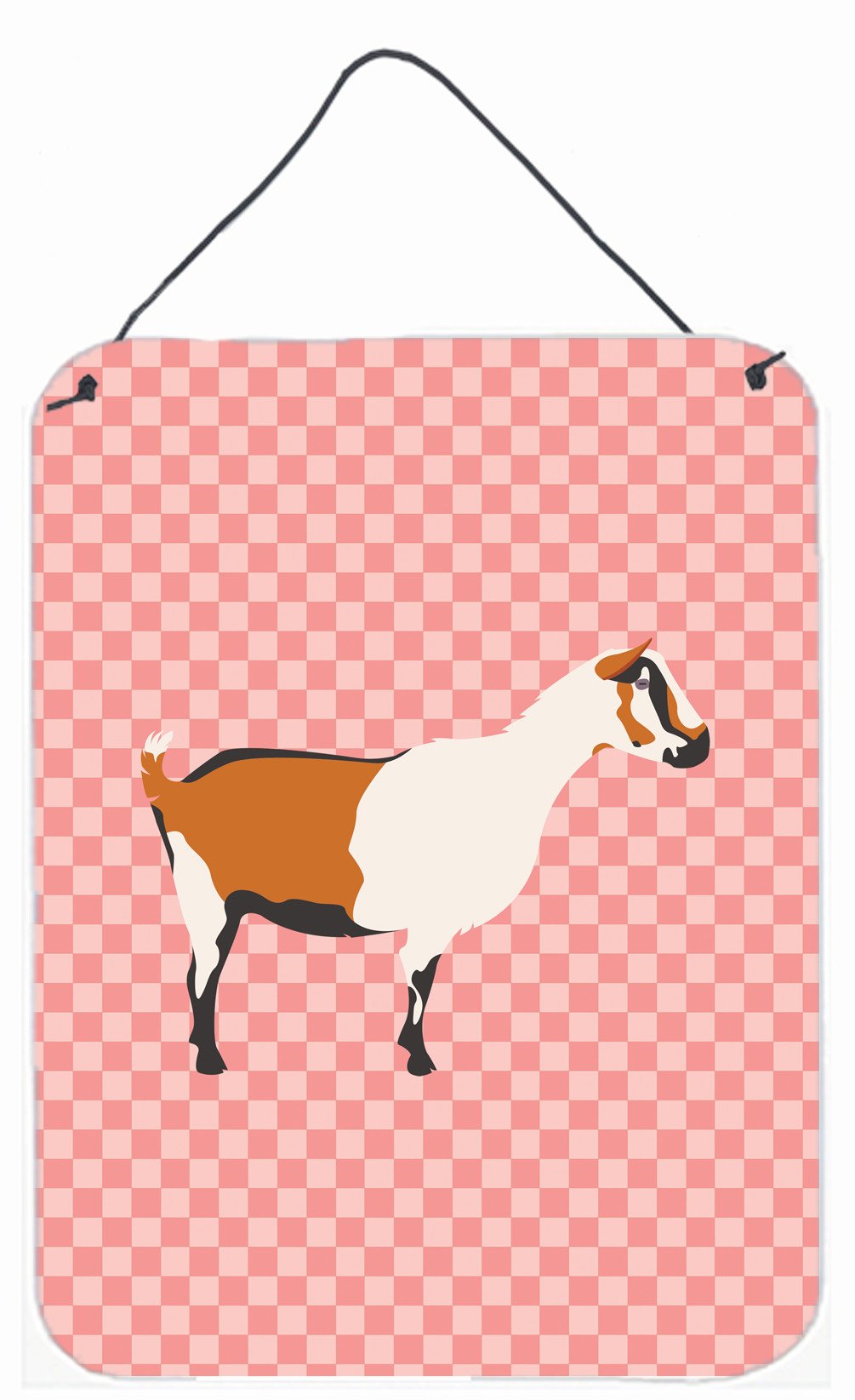 Alpine Goat Pink Check Wall or Door Hanging Prints BB7880DS1216