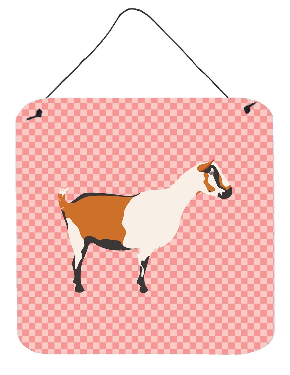 Alpine Goat Pink Check Wall or Door Hanging Prints BB7880DS66