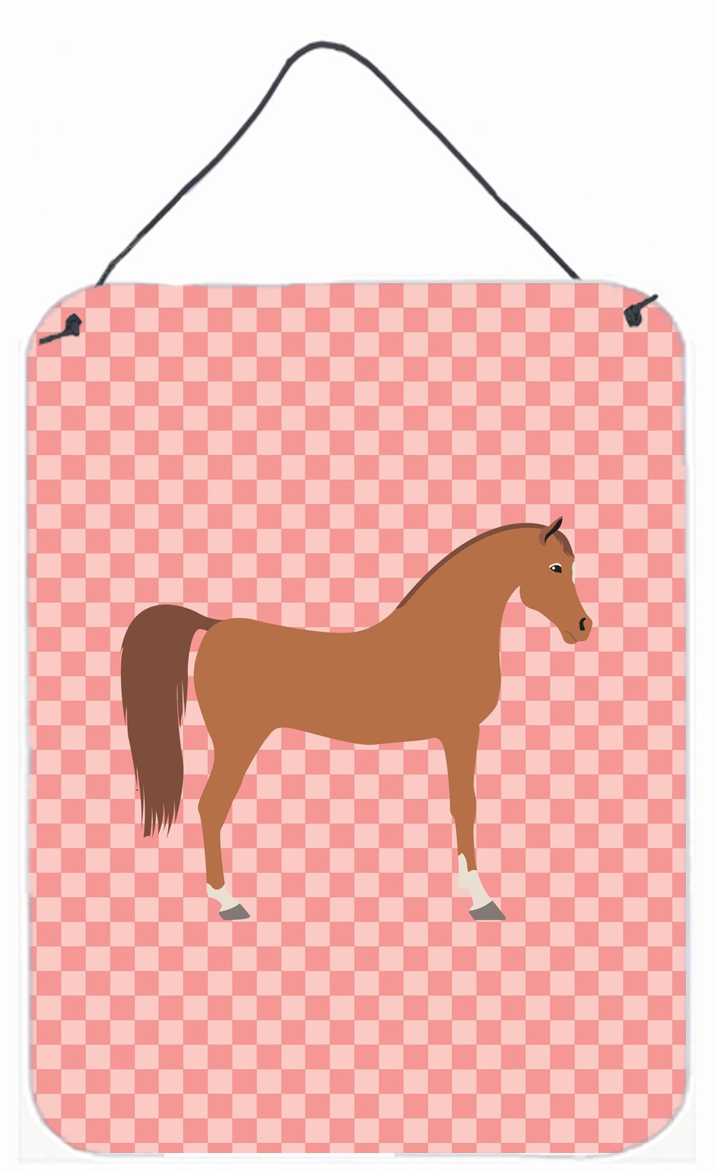 Arabian Horse Pink Check Wall or Door Hanging Prints BB7911DS1216
