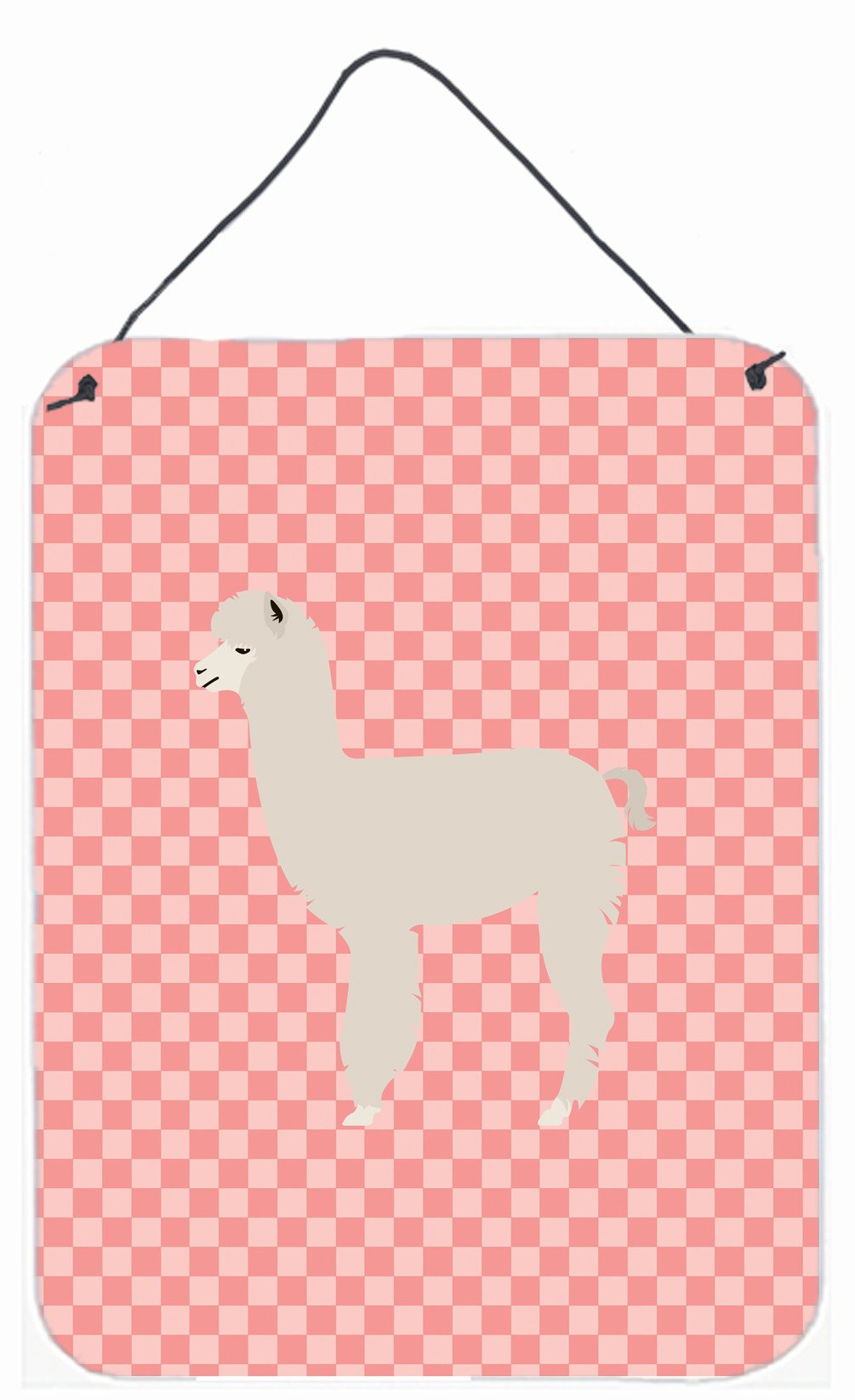 Alpaca Pink Check Wall or Door Hanging Prints BB7919DS1216