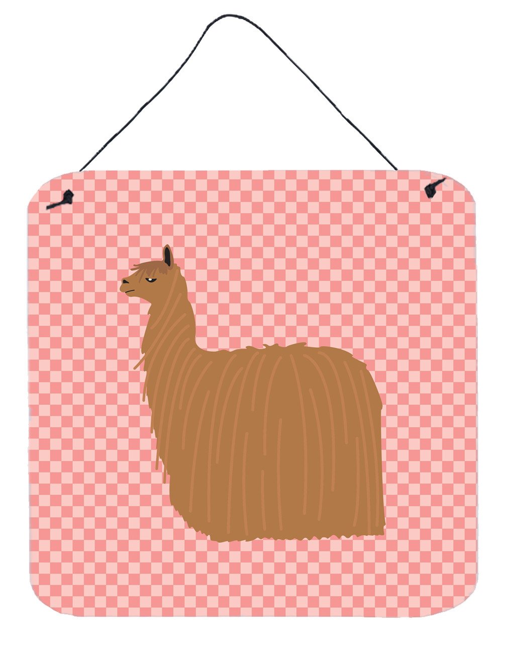 Alpaca Suri Pink Check Wall or Door Hanging Prints BB7920DS66