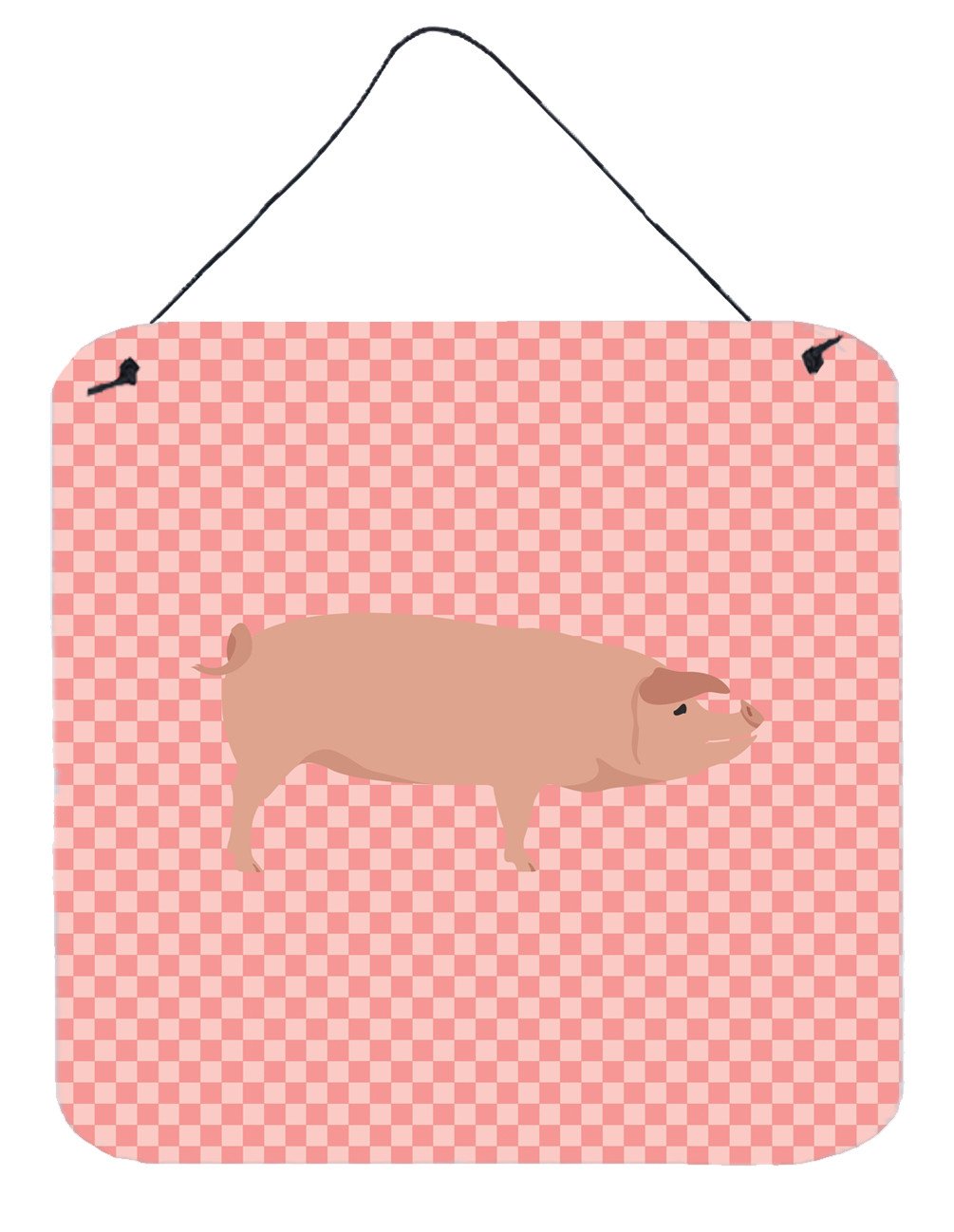 American Landrace Pig Pink Check Wall or Door Hanging Prints BB7932DS66