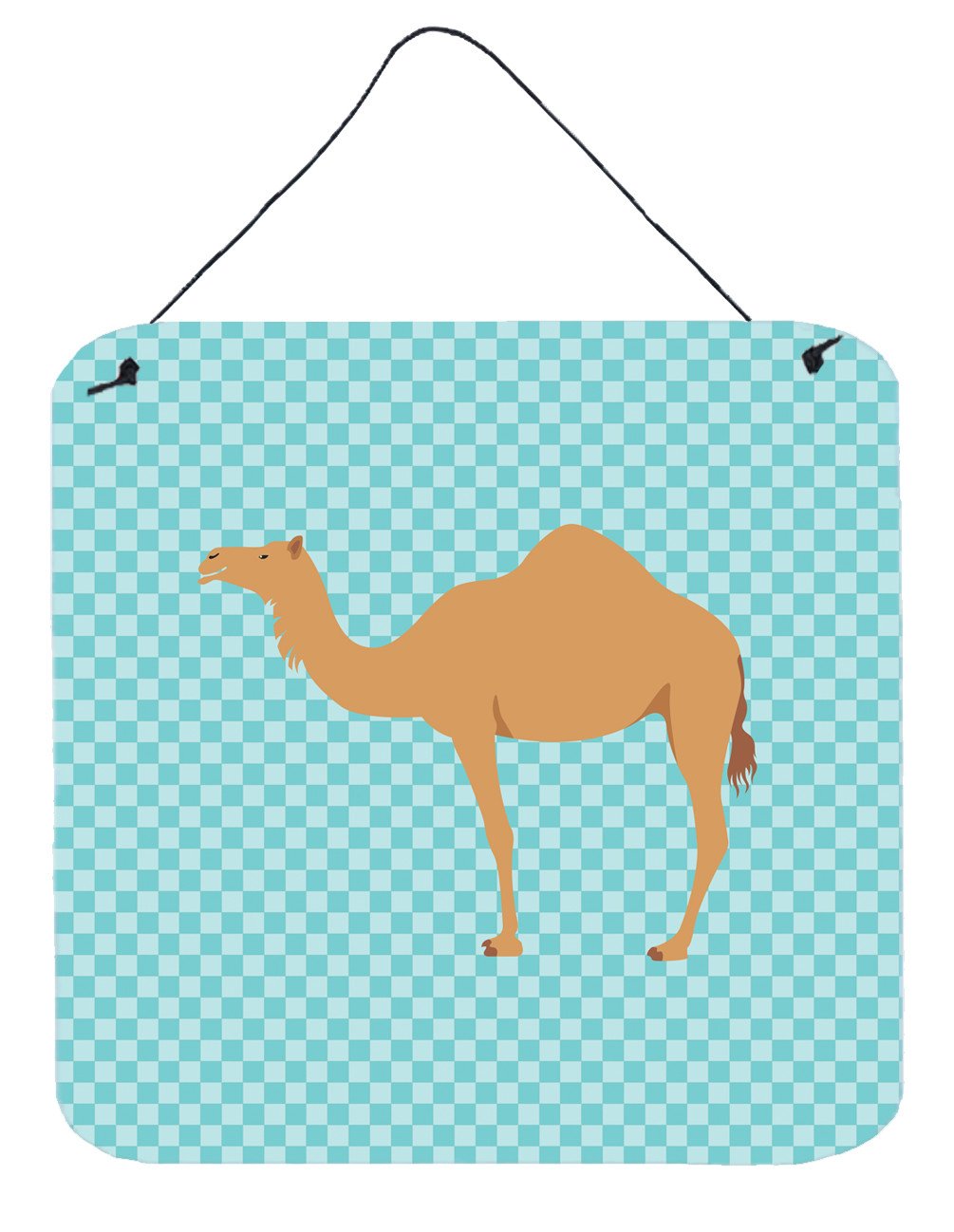 Arabian Camel Dromedary Blue Check Wall or Door Hanging Prints BB7991DS66