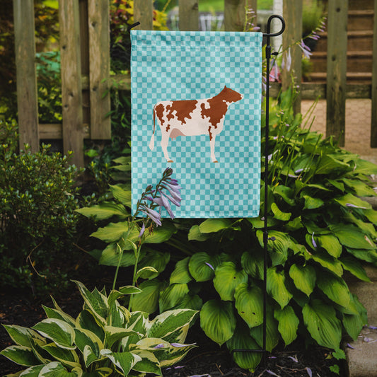 Ayrshire Cow Blue Check Garden Flag - Outdoor Decorative Yard Flag