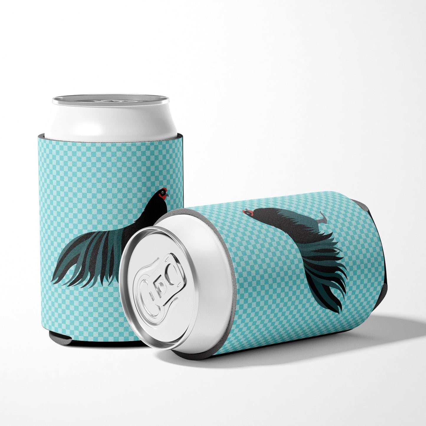Sumatra Chicken Blue Check Can or Bottle Hugger BB8007CC