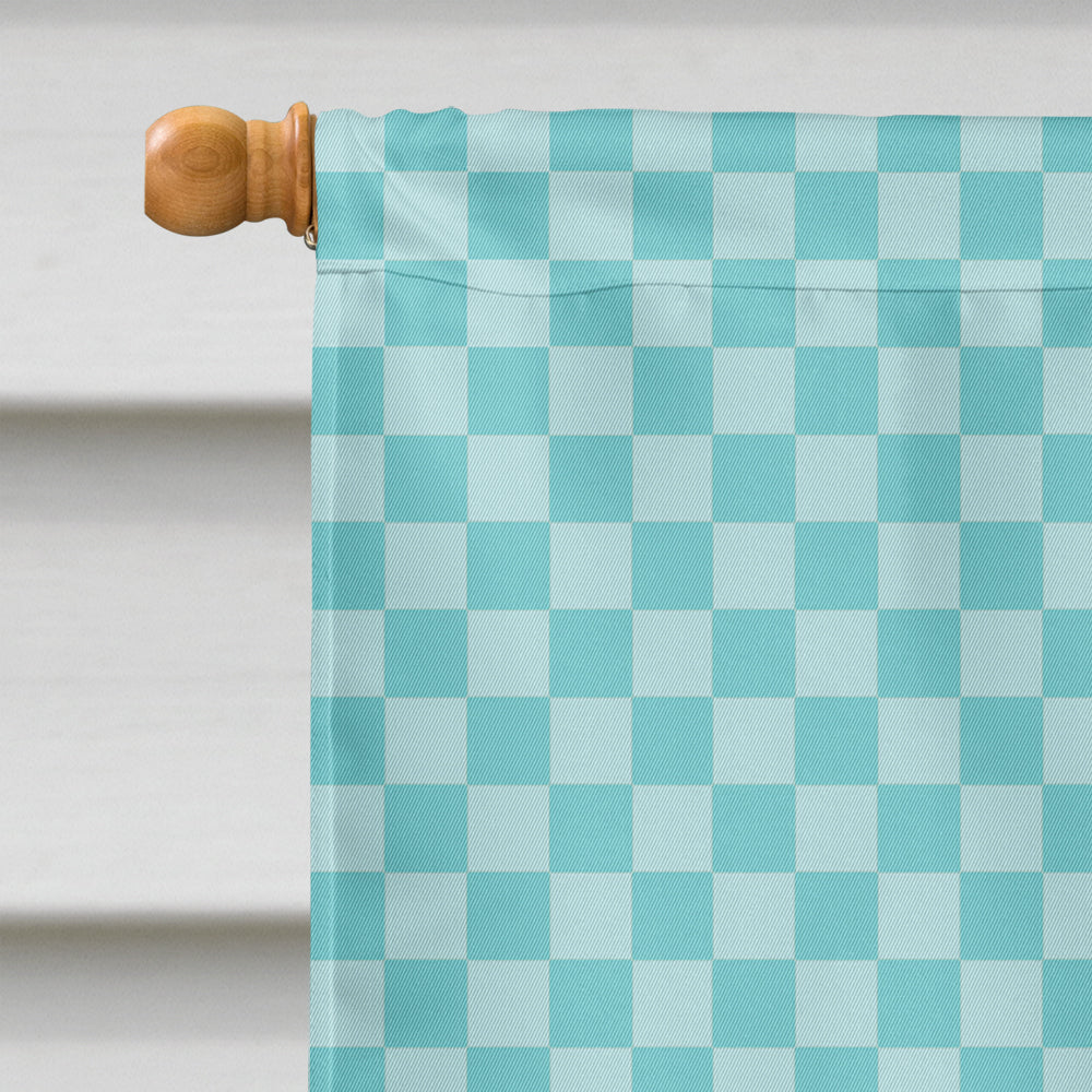 Sumatra Chicken Blue Check Flag Canvas House Size BB8007CHF