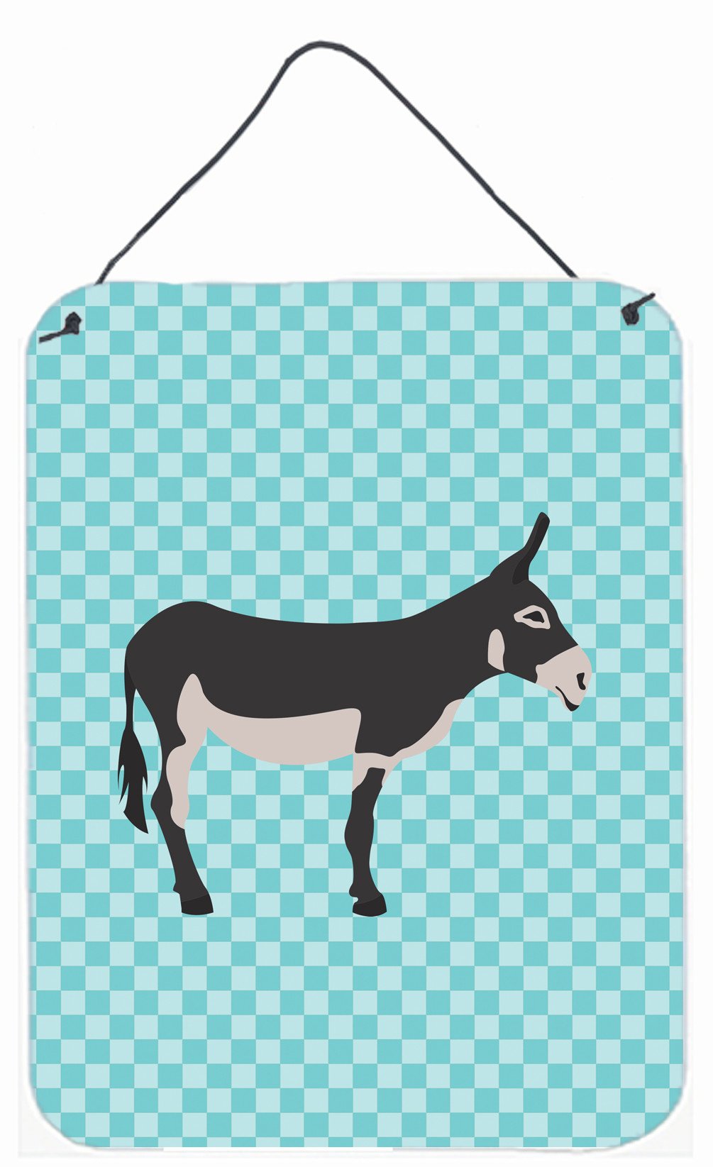American Mammoth Jack Donkey Blue Check Wall or Door Hanging Prints BB8018DS1216
