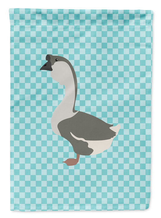 African Goose Blue Check Garden Flag - Outdoor Decorative Yard Flag
