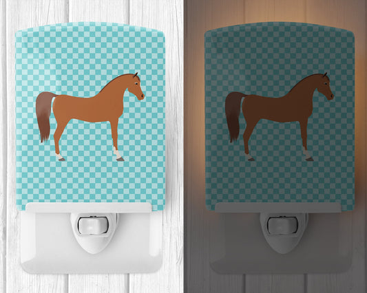 Arabian Horse Blue Check Ceramic Night Light BB8085CNL