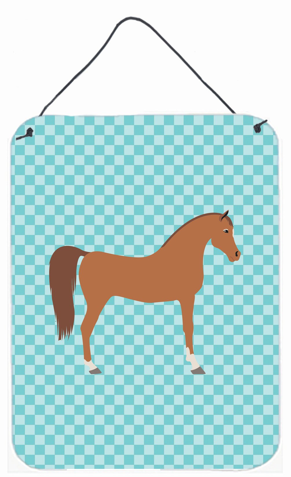 Arabian Horse Blue Check Wall or Door Hanging Prints BB8085DS1216