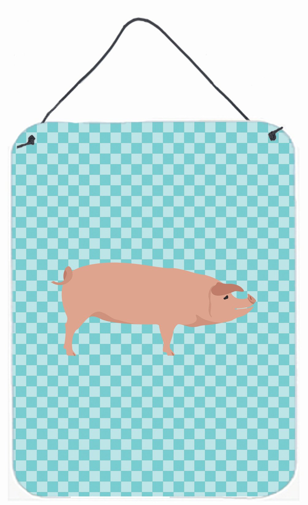 American Landrace Pig Blue Check Wall or Door Hanging Prints BB8106DS1216