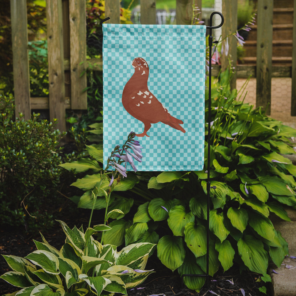 African Owl Pigeon Blue Check Garden Flag - Outdoor Decorative Yard Flag