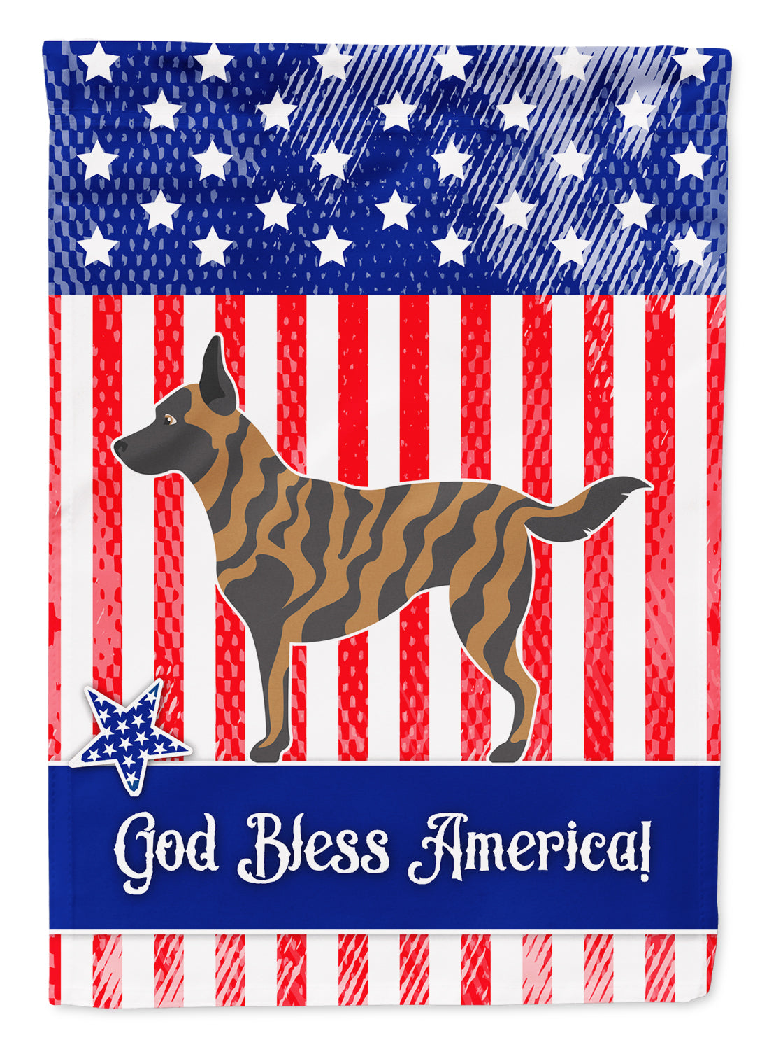 Dutch Shepherd American Flag Garden Size BB8381GF