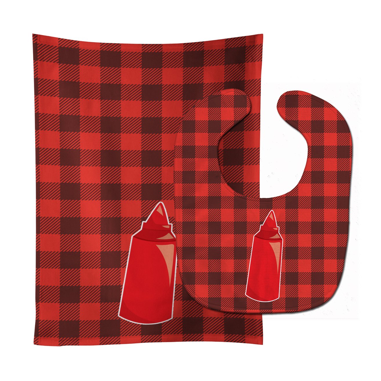 Backyard BBQ Ketchup Baby Bib & Burp Cloth BB8638STBU