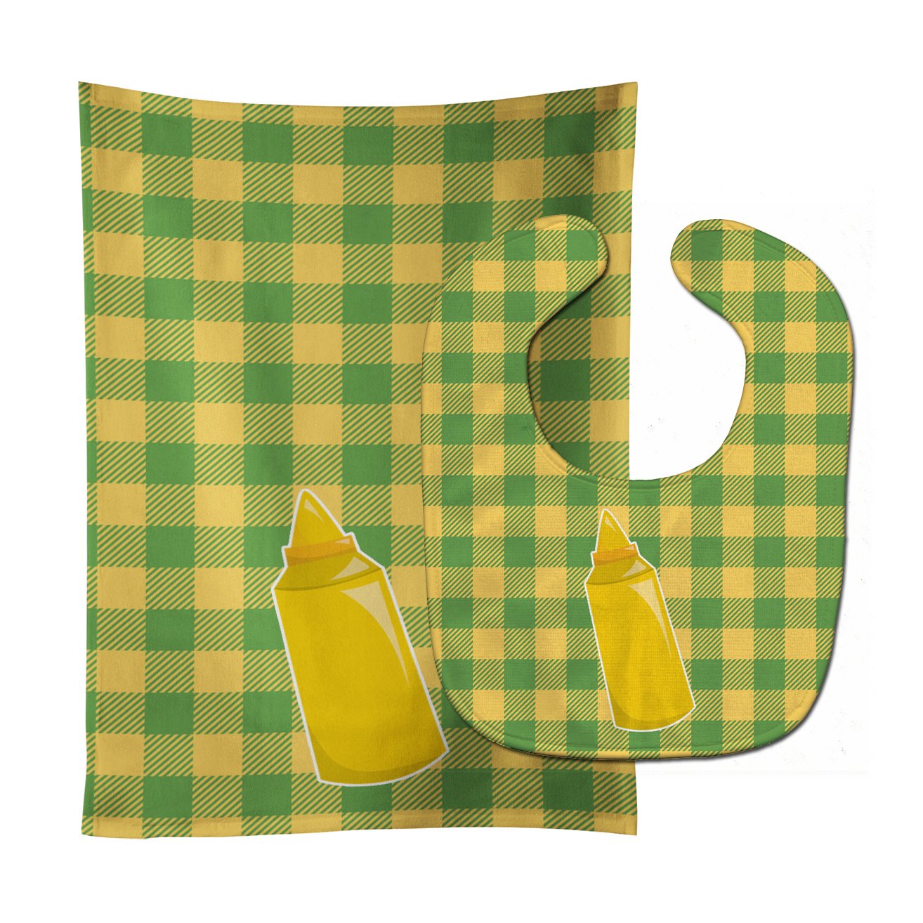 Backyard BBQ Mustard Baby Bib & Burp Cloth BB8639STBU