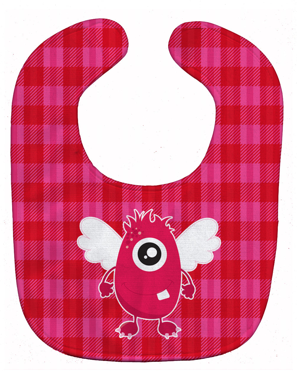Monster Angel on Plaid Baby Bib BB9120BIB