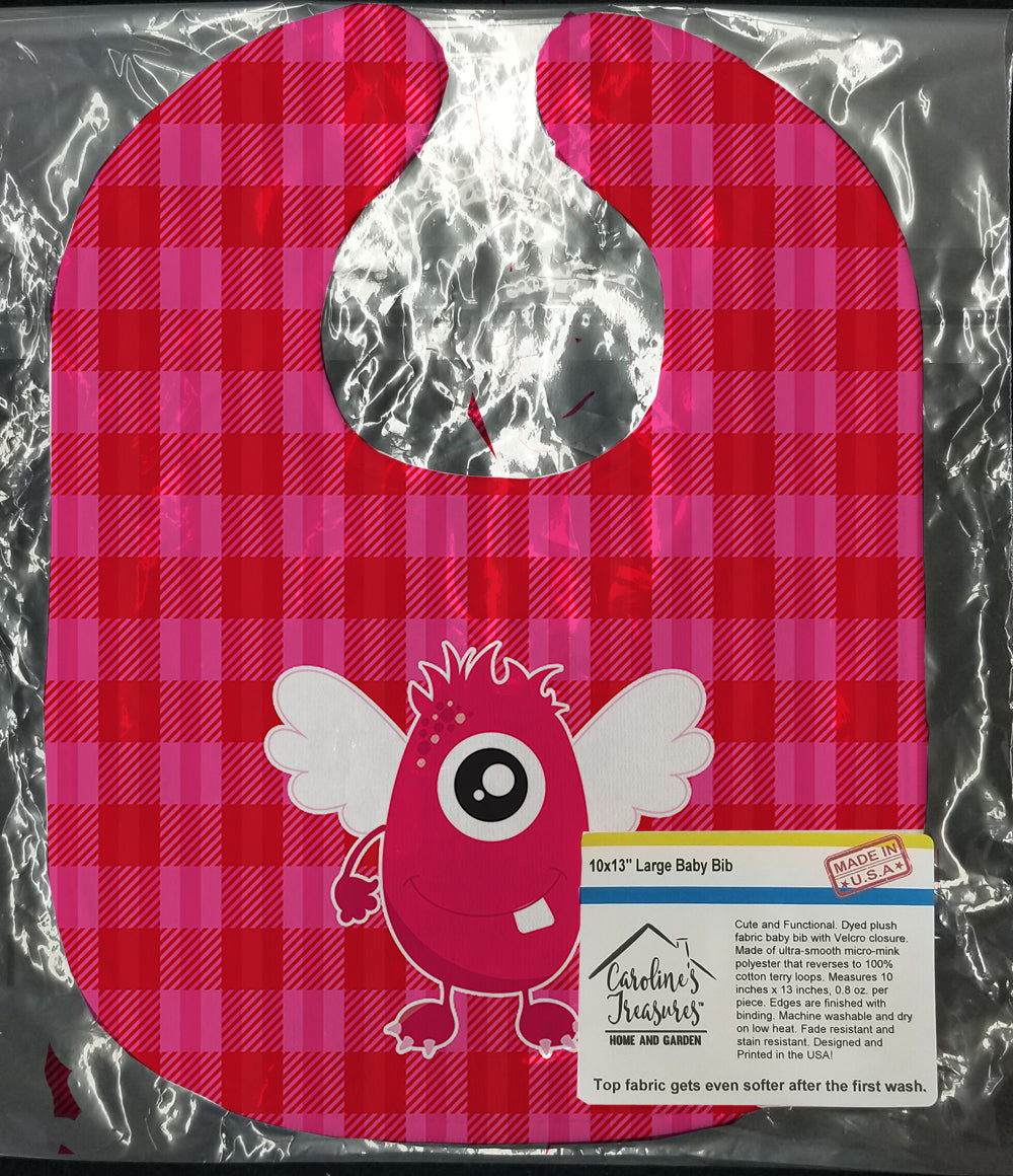 Monster Angel on Plaid Baby Bib BB9120BIB