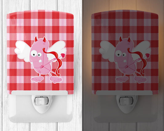 Cupid Monster Angel on Plaid #2 Ceramic Night Light BB9121CNL