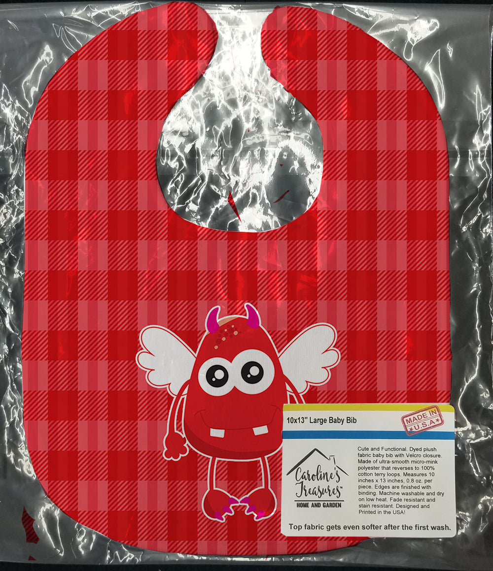 Cupid Monster Angel on Plaid Baby Bib BB9124BIB