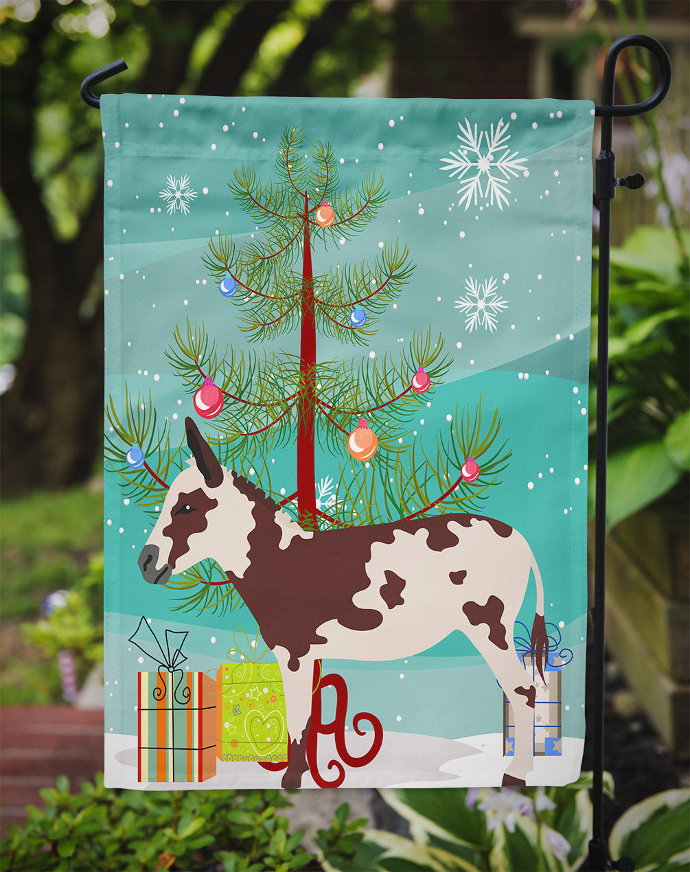 American Spotted Donkey Christmas Garden Flag - Outdoor Decorative Yard Flag BB9218GF