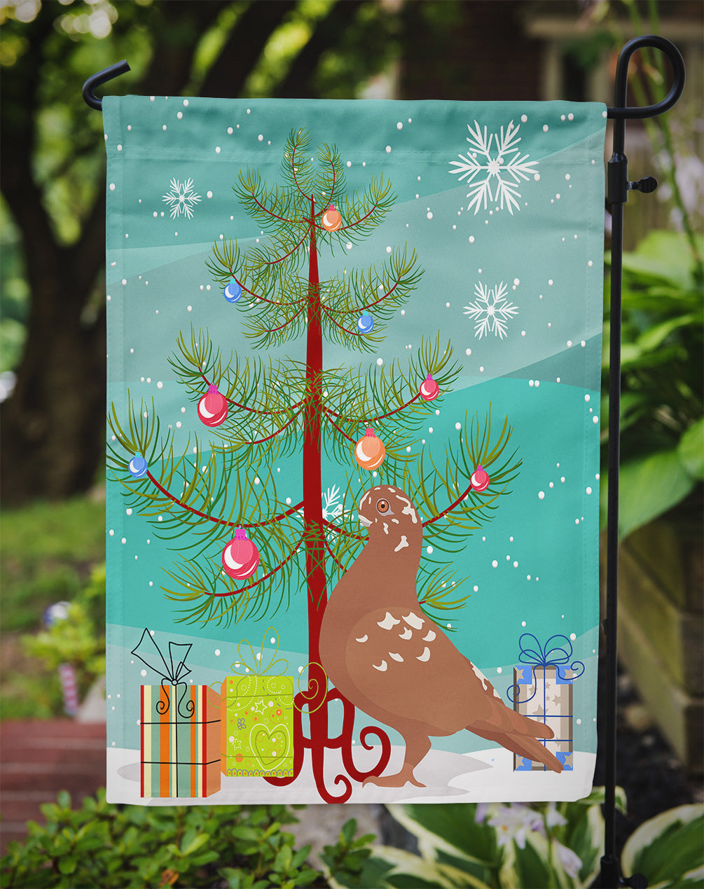 African Owl Pigeon Christmas Garden Flag - Outdoor Decorative Yard Flag BB9320GF