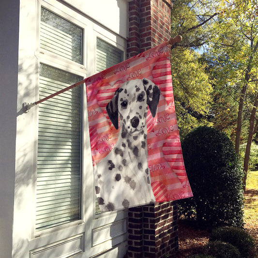 Dalmatian Love Flag Canvas House Size BB9485CHF