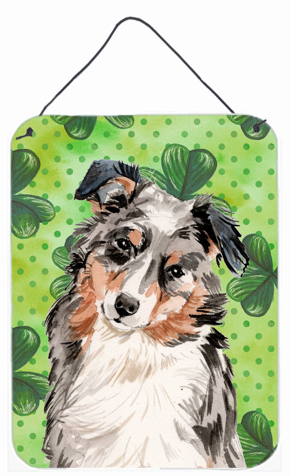 Australian Shepherd St. Patrick's Wall or Door Hanging Prints BB9537DS1216